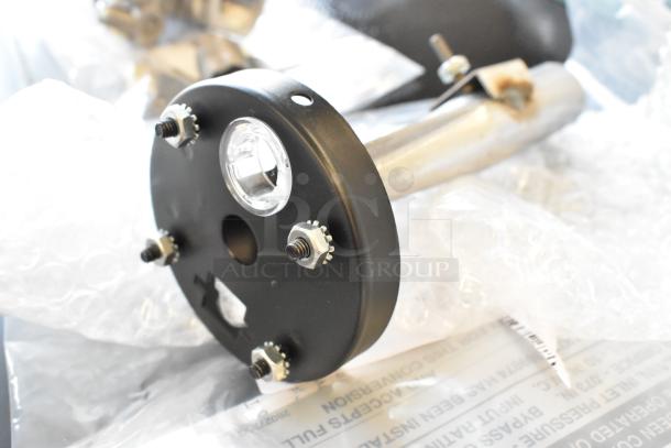Brand new parts including W2518 Conversion Kit, Robertshaw TS11K-4411-1-0, Blodgett 19323 Safety Valve, M450 Fan, in packaging.