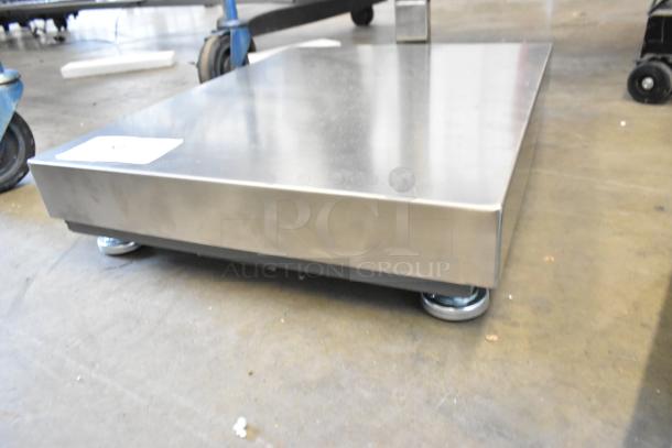 AvaTek 334BS150TX digital bench scale, 150 lb. capacity, with tower display. Brand new, minor scratches, sturdy stainless steel.