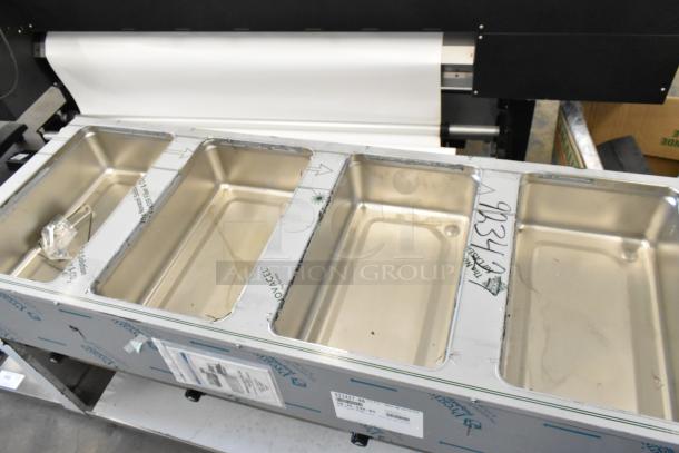 BRAND NEW 2025 Advance Tabco SW-4E-240-BS stainless steel four pan electric hot food table with enclosed base, 208/240V, 1 phase.