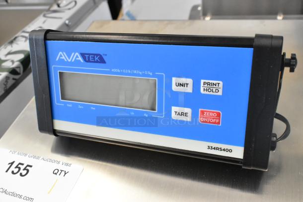 Brand new AvaTek 334RS400 digital receiving scale, 400 lb. capacity, remote display, slight scratches, model 334RS400.