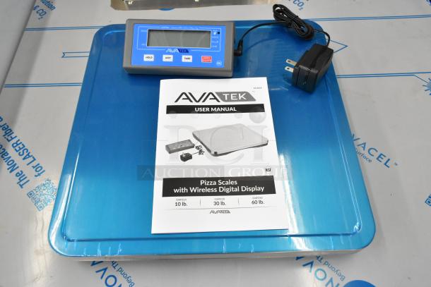Brand new AvaTek 334PZ60 pizza/portion scale, 60 lb. capacity, with wireless digital display and user manual.