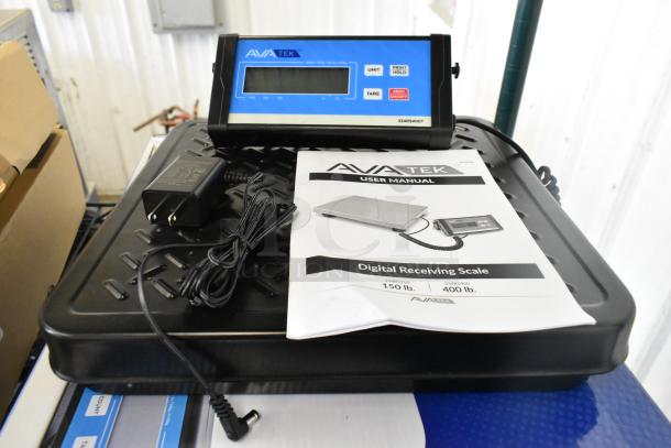 AvaTek 334RS400T digital receiving scale, 400 lb. capacity, with remote display, cables, and manual, brand new.