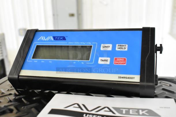 AvaTek 334RS400T digital receiving scale with remote display, 400 lb capacity. New, scratch and dent condition.