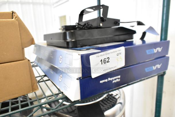 Three AvaTek 334RS400T digital treaded receiving scales, 400 lb capacity, with remote display, in scratch and dent condition.