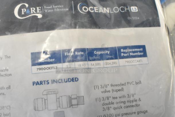 BRAND NEW 790OCKITL3 C Pure Oceanloch L3 Triple Water Filtration System, 1 Micron, 5 GPM, with cartridges and pressure gauge.
