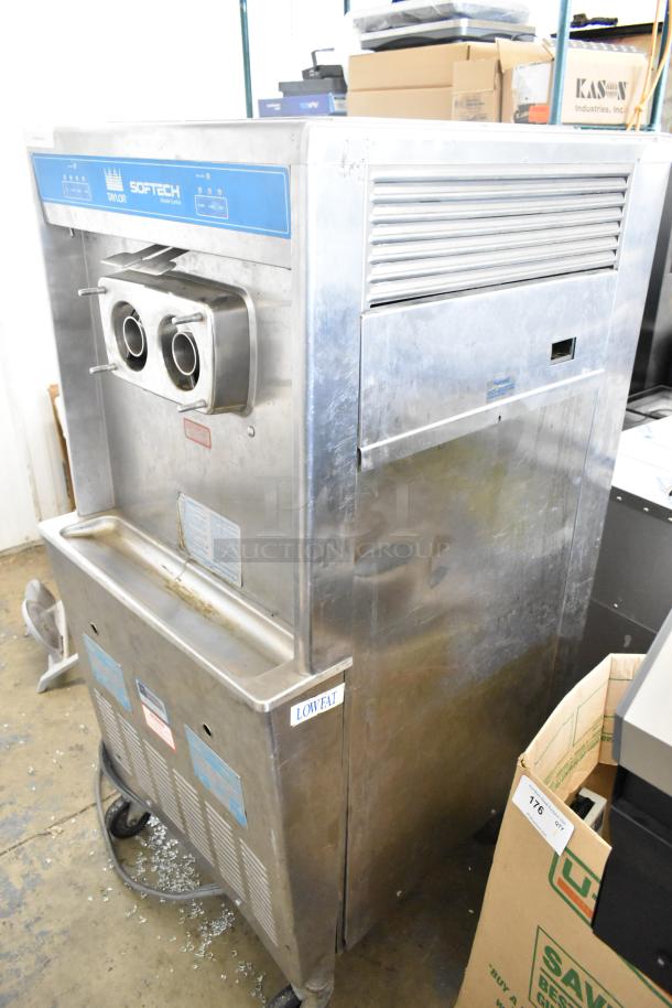 Taylor 754-27 stainless steel soft serve ice cream machine, 2 flavor with twist, on commercial casters, 208/230V, 1 phase.