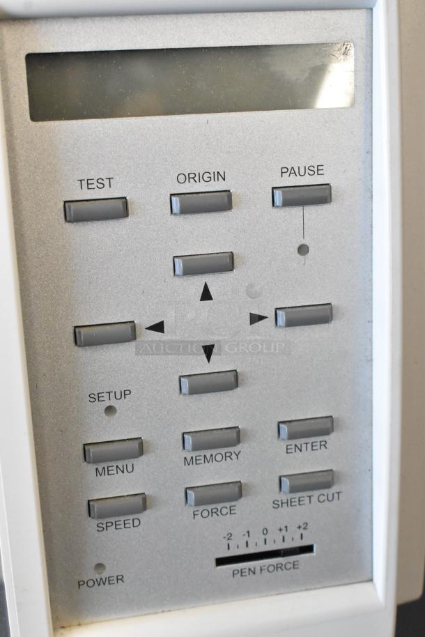 Roland Camm-1 Pro GX-300 control panel, showing buttons for test, origin, setup, and power. In operational condition.