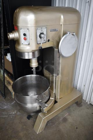 Hobart Metal Commercial Floor Style Planetary Dough Mixer w/ Metal Mixing Bowl.