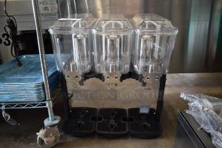 BRAND NEW SCRATCH AND DENT! 2024 Carnival King COLDREAM 3M 382RBD3G3 Stainless Steel Commercial Triple 3 Gallon Bowl Refrigerated Beverage Dispenser. 120 Volts, 1 Phase.