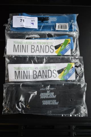4 Packs of Perform Better Resistance Bands; 2 Extra Heavy Black and 2 Heavy Blue. 4 Times Your Bid!