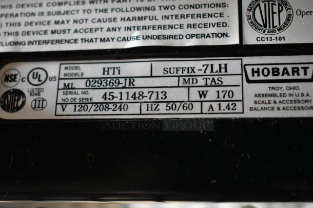 2016 Hobart HTi Metal Commercial Countertop Food Portioning Scale. 120/208-240 Volts, 1 Phase. Tested and Working! - Image 6 of 7