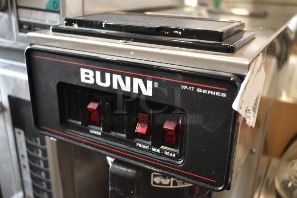 Bunn VP17-3 Stainless Steel Commercial Countertop 3 Burner Coffee Machine w/ 3 Coffee Pots and Poly Brew Basket. 120 Volts, 1 Phase. - Image 3 of 7