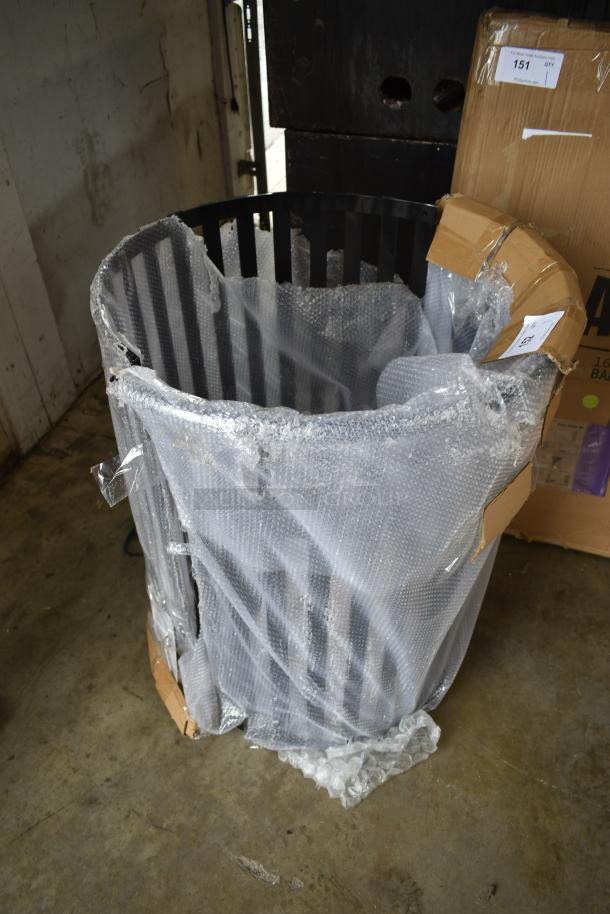 BRAND NEW SCRATCH AND DENT! Black Metal Trash Can Shell. - Image 1 of 3
