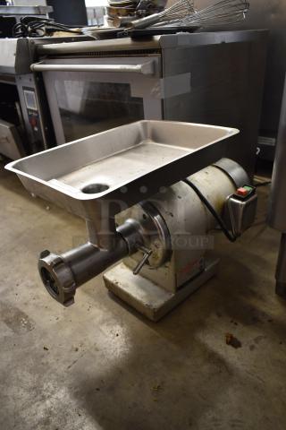 Thunderbird TB-300E Metal Commercial Countertop Meat Grinder w/ Tray. 115 Volts, 1 Phase. - Item #1189269