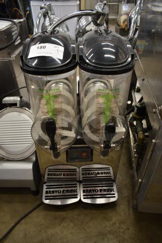 Bravo Stainless Steel Commercial Countertop 2 Hopper Slushie Machine. 120 Volts, 1 Phase.