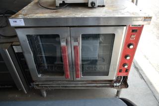 Vulcan Stainless Steel Commercial Full Size Convection Oven w/ View Through Doors. Metal Oven Racks and Thermostatic Controls. See Pictures for Broken Glass.
