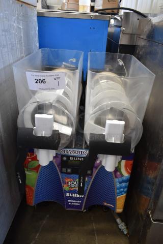 Bunn ULTRA-2 Metal Commercial Countertop 2 Hopper Slushie Machine. Missing Lids. 115 Volts, 1 Phase.