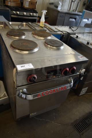 Cookline Stainless Steel Commercial 4 Burner Range w/ Oven.