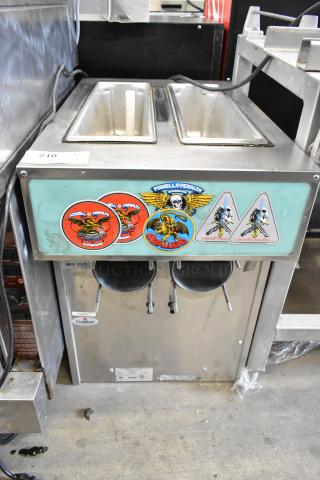 Grindmaster 3312 Stainless Steel Commercial Countertop 2 Flavor w/ Twist Soft Serve Ice Cream Machine. Missing Augers and Front Piece. 115 Volts, 1 Phase. - Item #1189306