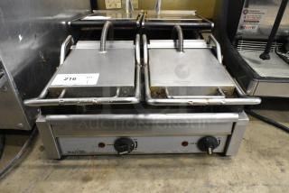 Eurodib SFE02360-240 Stainless Steel Commercial Countertop Double Panini Press. 240 Volts.
