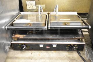 Stainless Steel Commercial Countertop Double Panini Press.