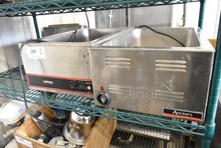 2 Stainless Steel Commercial Food Warmers Including Winco FW-S500 and Adcraft FW-1200W. 120 Volts, 1 Phase. 2 Times Your Bid!