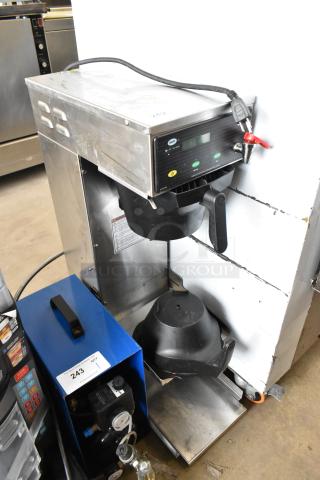 Curtis CB Stainless Steel Commercial Countertop Iced Tea Machine w/ Poly Brew Basket. 120 Volts, 1 Phase.