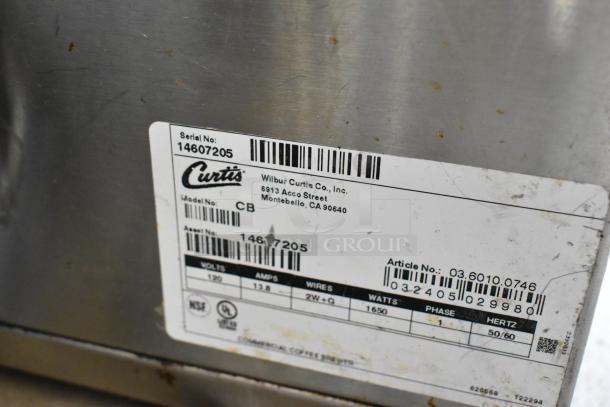 Curtis CB Stainless Steel Commercial Countertop Iced Tea Machine w/ Poly Brew Basket. 120 Volts, 1 Phase. - Image 5 of 7