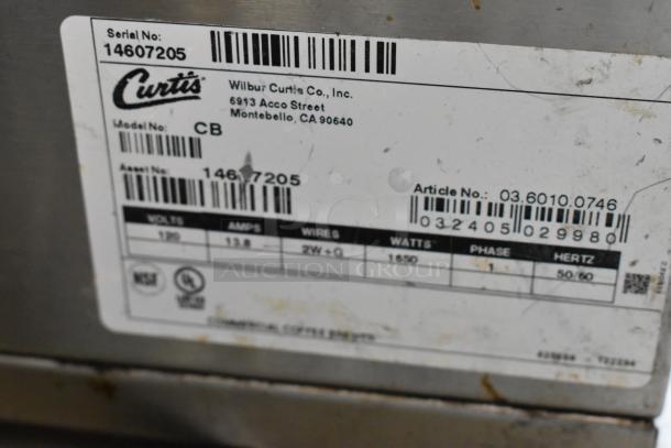Curtis CB Stainless Steel Commercial Countertop Iced Tea Machine w/ Poly Brew Basket. 120 Volts, 1 Phase. - Image 6 of 7