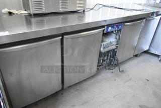 Stainless Steel Commercial 4 Door Undercounter Cooler. 120 Volts, 1 Phase.