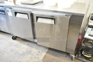 Optimum LB-60B Stainless Steel Commercial 2 Door Undercounter Cooler on Commercial Casters. 115 Volts, 1 Phase.