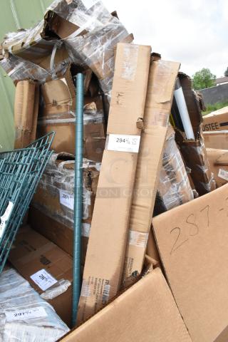 2 BRAND NEW SCRATCH AND DENT! Items Including 460EGPC64 Regency 64" NSF Green Epoxy Mobile Shelving Post. 2 Times Your Bid!