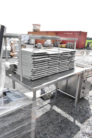 Stainless Steel Commercial Table w/ Over Shelf and Contents.