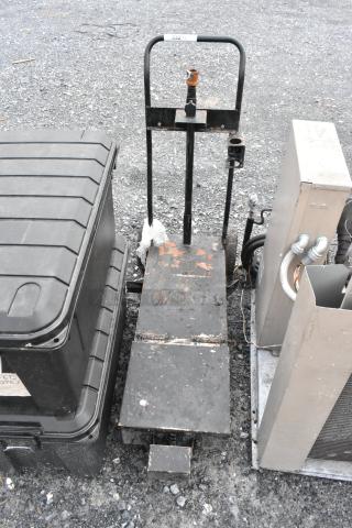 Metal Black Oil Shuttle on Casters.