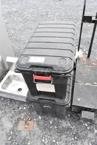 2 Black Poly Bins. 2 Times Your Bid!