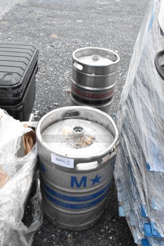 2 Metal Kegs Including Half Barrel. Includes 16x16x24.5. 2 Times Your Bid!