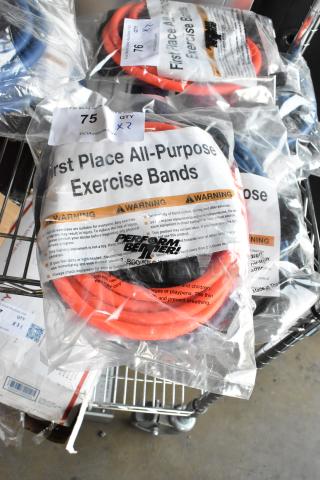 2 BRAND NEW! All Purpose Exercise Bands; Extra Heavy Blue and Medium Orange. 2 Times Your Bid!