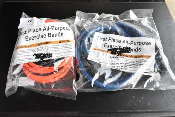 2 BRAND NEW! All Purpose Exercise Bands; Extra Heavy Blue and Medium Orange. 2 Times Your Bid! - Image 2 of 8