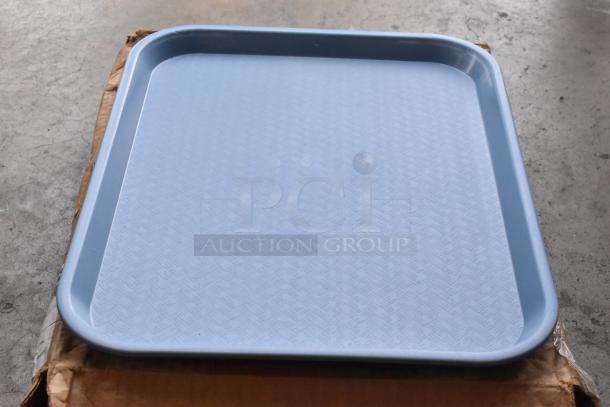 BRAND NEW SCRATCH AND DENT! Box of 12 Carlisle CT141859 Cafe 14" x 18" Slate Blue Standard Plastic Fast Food Tray - 12/Case - Image 4 of 7
