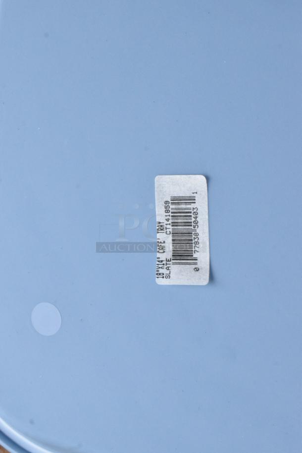 BRAND NEW SCRATCH AND DENT! Box of 12 Carlisle CT141859 Cafe 14" x 18" Slate Blue Standard Plastic Fast Food Tray - 12/Case - Image 5 of 7