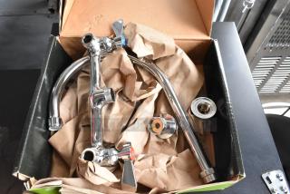 BRAND NEW SCRATCH AND DENT! Regency 600FW88G Wall Mount Faucet with 8" Centers and 8" Swivel Gooseneck Spout