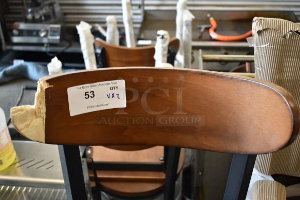 2 BRAND NEW SCRATCH AND DENT! Items; Bar Height Chair; 1 w/ Wooden Back Rest and Black Seat Cushion. 2 Times Your Bid! - Image 4 of 6