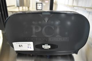 2 BRAND NEW SCRATCH AND DENT! Lavex Black Poly Wall Mount Toilet Paper Dispenser. 2 Times Your Bid!