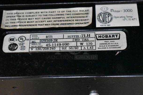 2016 Hobart HTi Metal Commercial Countertop Food Portioning Scale. 120/208-240 Volts, 1 Phase. Tested and Working! - Image 7 of 9