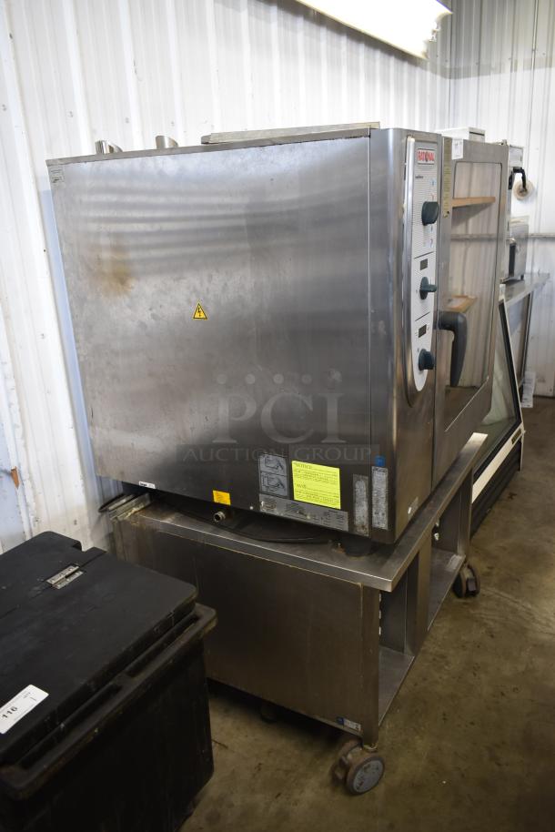 Rational Stainless Steel Commercial Natural Gas Powered Combi Convection Oven on Equipment Stand w/ Pan Rack on Commercial Casters. - Image 2 of 10