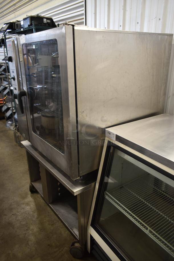 Rational Stainless Steel Commercial Natural Gas Powered Combi Convection Oven on Equipment Stand w/ Pan Rack on Commercial Casters. - Image 3 of 10