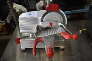 2023 Berkel B9-SLC Stainless Steel Commercial Countertop Meat Slicer w/ Blade Sharpener. 115 Volts, 1 Phase.