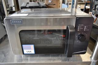 2025 Amana RMS10DSA Stainless Steel Commercial Countertop Microwave Oven. 120 Volts, 1 Phase.