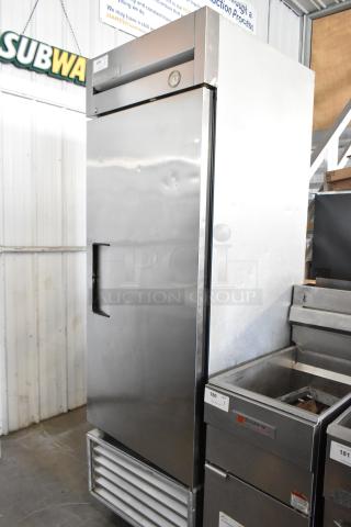 True T-23F Stainless Steel Commercial Single Door Reach In Freezer on Commercial Casters. 115 Volts, 1 Phase. Tested and Powers On But Does Not Get Cold