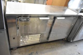 Leader LB60 S/C Stainless Steel Commercial 2 Door Undercounter Cooler on Commercial Casters. 115 Volts, 1 Phase. Tested and Working!